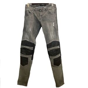 Philipp Plein Leather & Denim Pants – Authentic – Size 32 – Luxury Designer